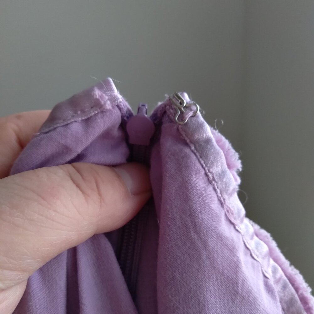 Vintage Y2K Studio by Liz Claiborne Purple Cotton Tiered Midi Skirt Size 4 - Picture 5 of 5